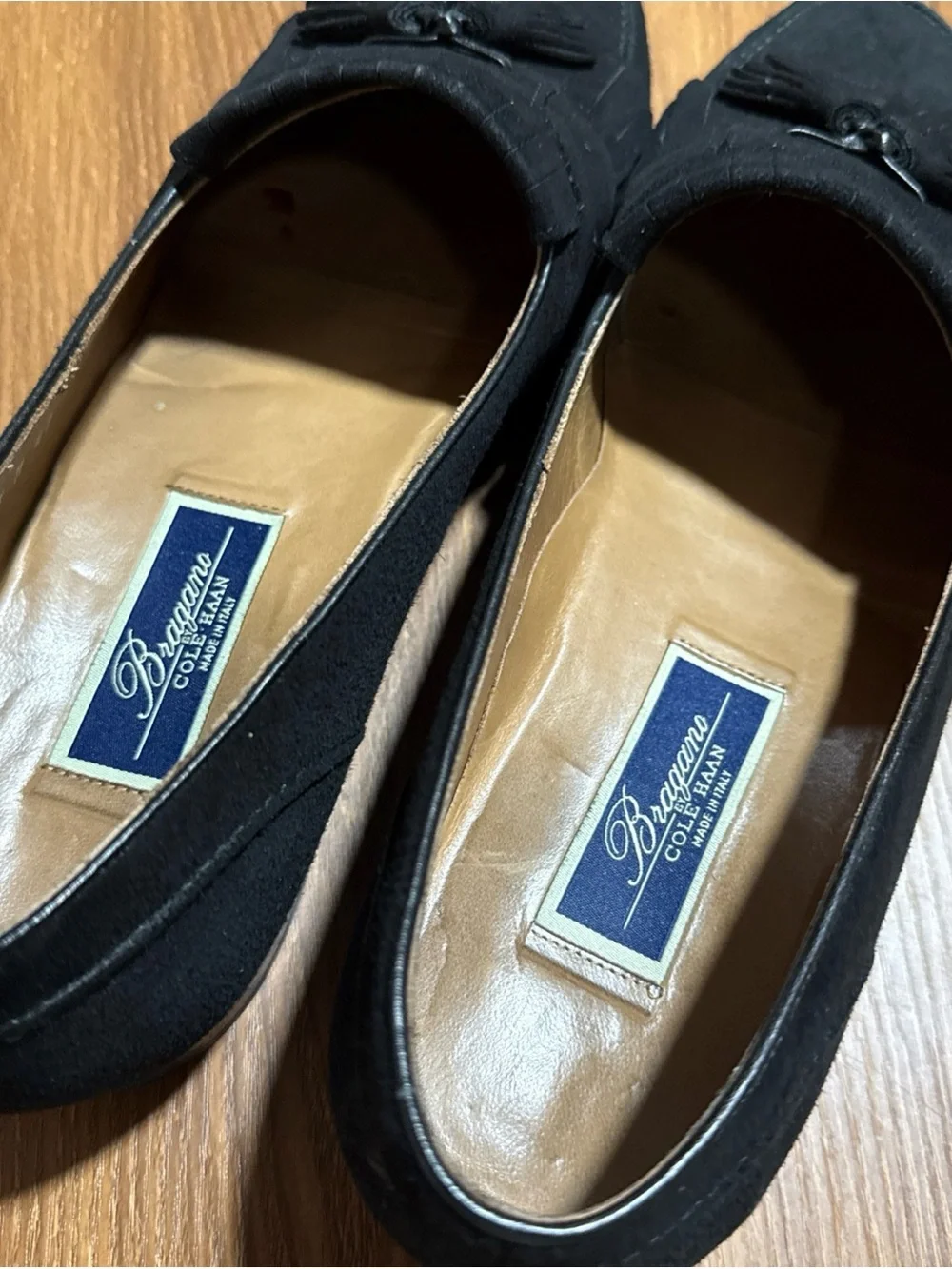 Bragano Cole Haan Black Suede Tassel Loafers Men 13